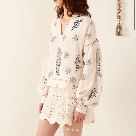 Alix Of Bohemia Tops - Alix said Bohemia Dylan Porcelain Linen Top